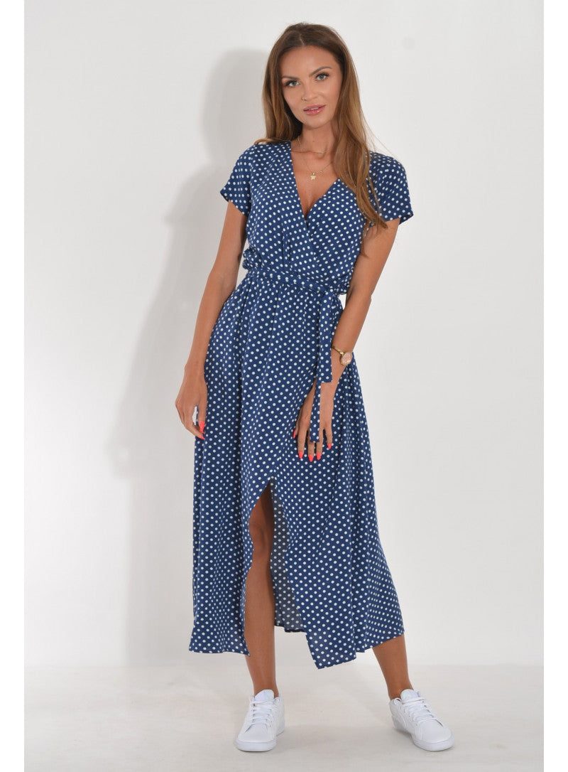 Damen Wickelkleid V-Ausschnitt Leicht Sommerlich