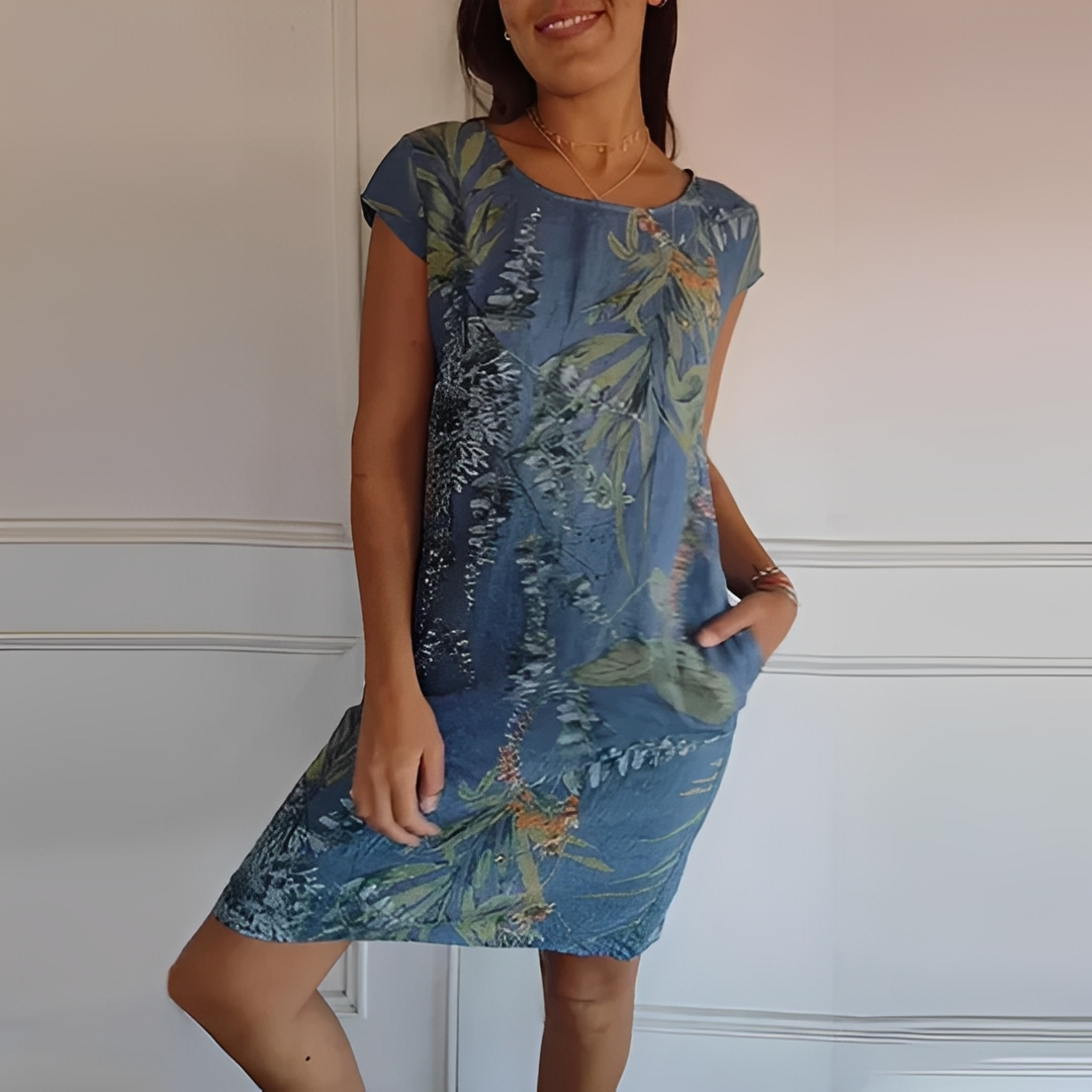 Charmiya Damen Sommerkleid Leicht Blumenmuster