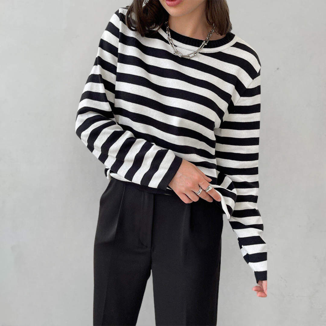 Norvielle Damen T-Shirt Gestreift Leichter Stoff