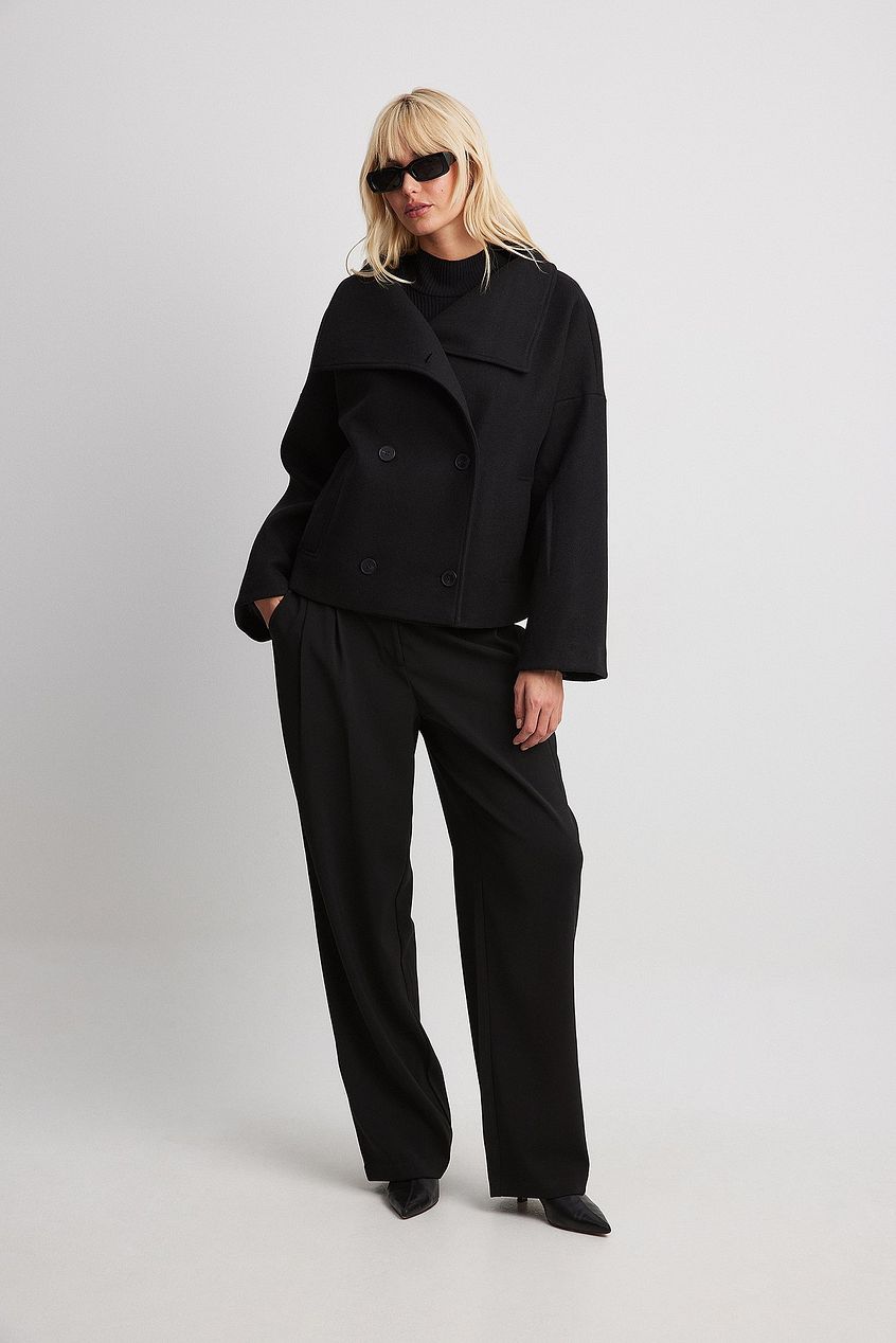 Damen Kurzmantel Doppelreihig Eleganter Trenchcoat
