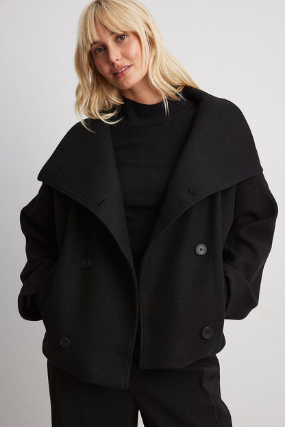 Damen Kurzmantel Doppelreihig Eleganter Trenchcoat - Norvielle