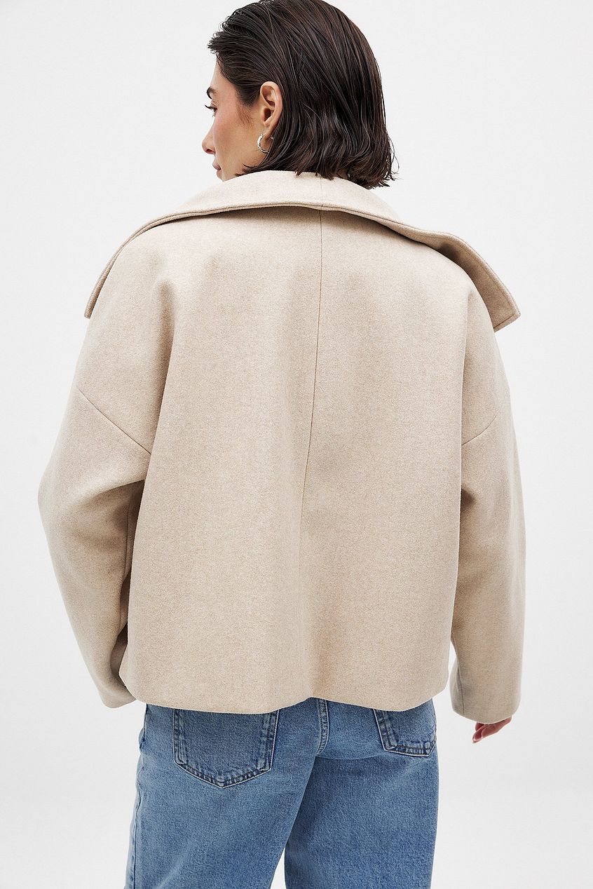 Damen Kurzmantel Doppelreihig Eleganter Trenchcoat