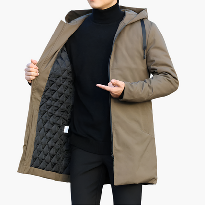 Herren Winterjacke Kapuze Reißverschluss Wind- Wasserdicht