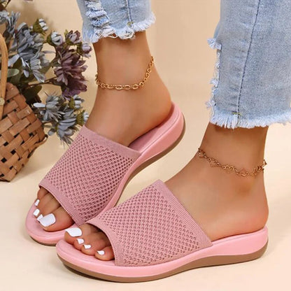 Damen Mesh Sandalen Atmungsaktiv Schwarz - Norvielle