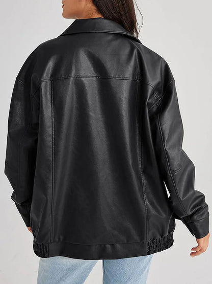 Damen Lederjacke Streetstyle