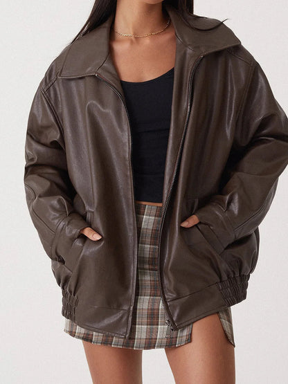 Damen Lederjacke Streetstyle