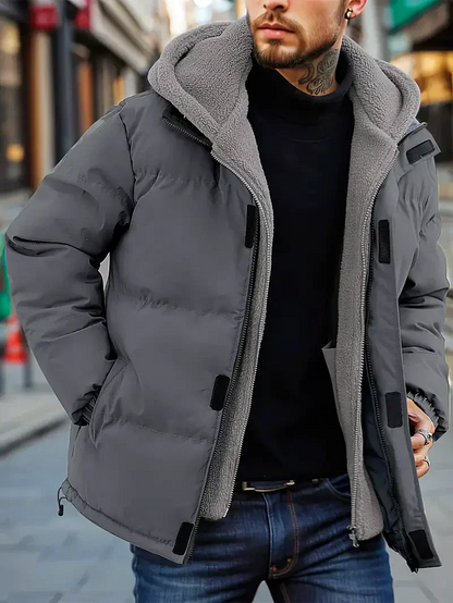 Herren Winterjacke Pufferjacke Wasserabweisend Fleece