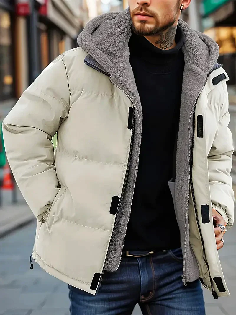 Herren Winterjacke Pufferjacke Wasserabweisend Fleece