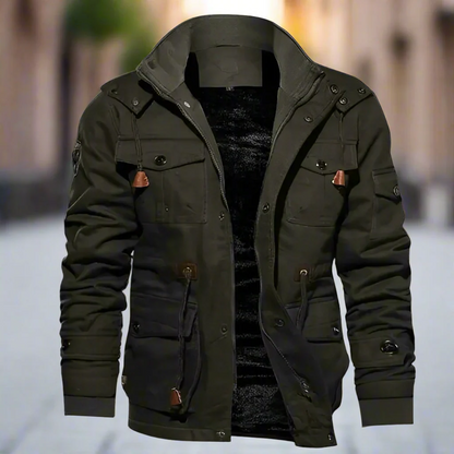 Herren Bomberjacke Baumwoll Obermaterial Fleece Futter Kapuze