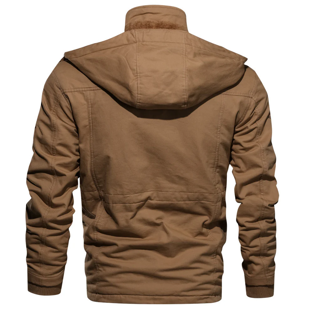 Herren Bomberjacke Baumwoll Obermaterial Fleece Futter Kapuze