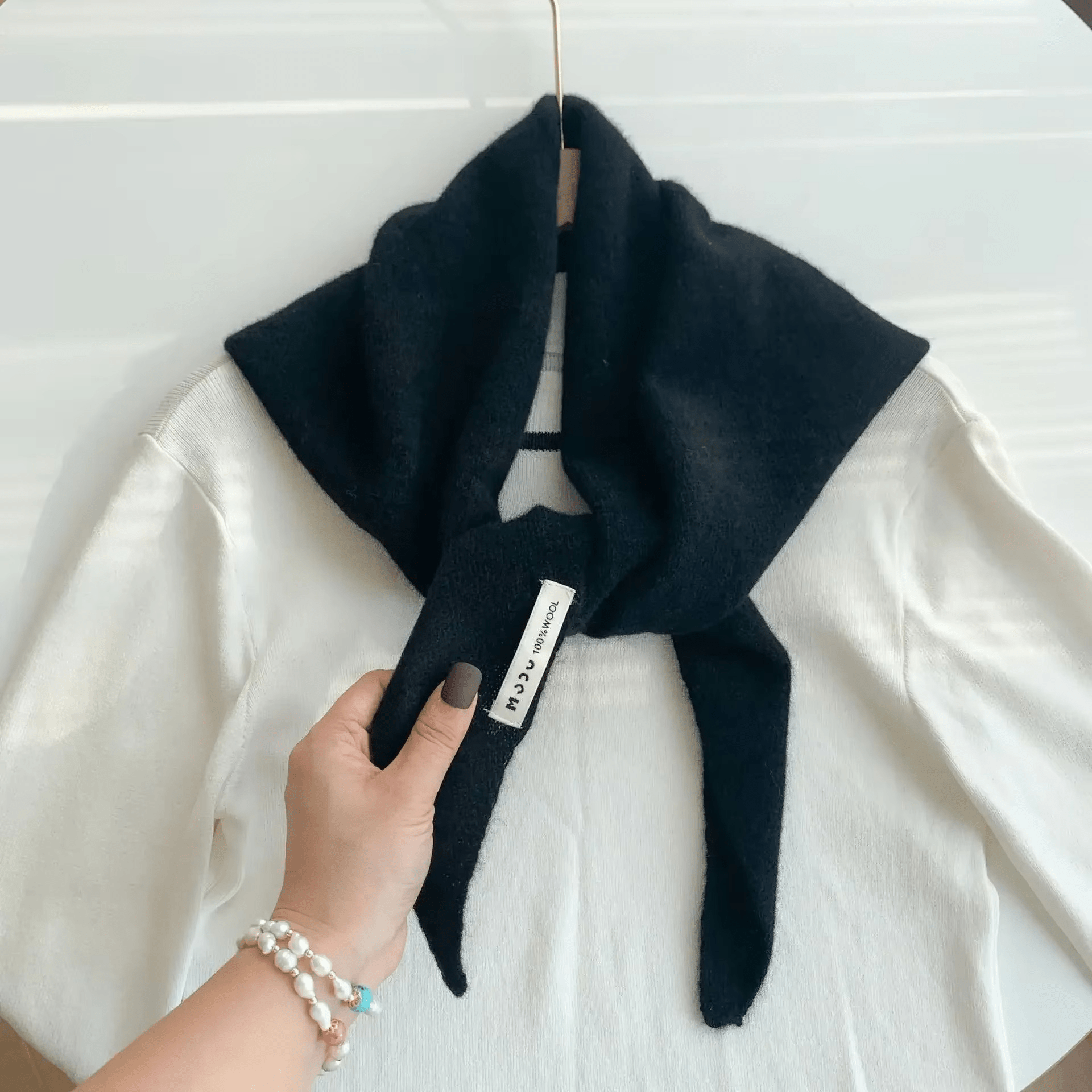 Dreieckiger Strickschal aus Wollmischung Warm - Norvielle