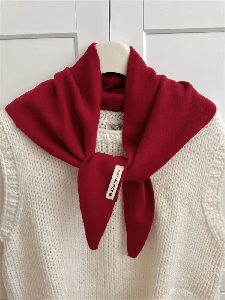 Dreieckiger Strickschal aus Wollmischung Warm