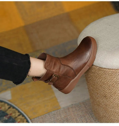 Damen Stiefeletten Mid-Ankle Höhe Leder