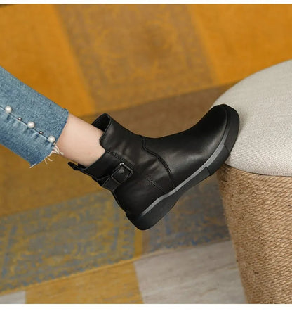 Damen Stiefeletten Mid-Ankle Höhe Leder