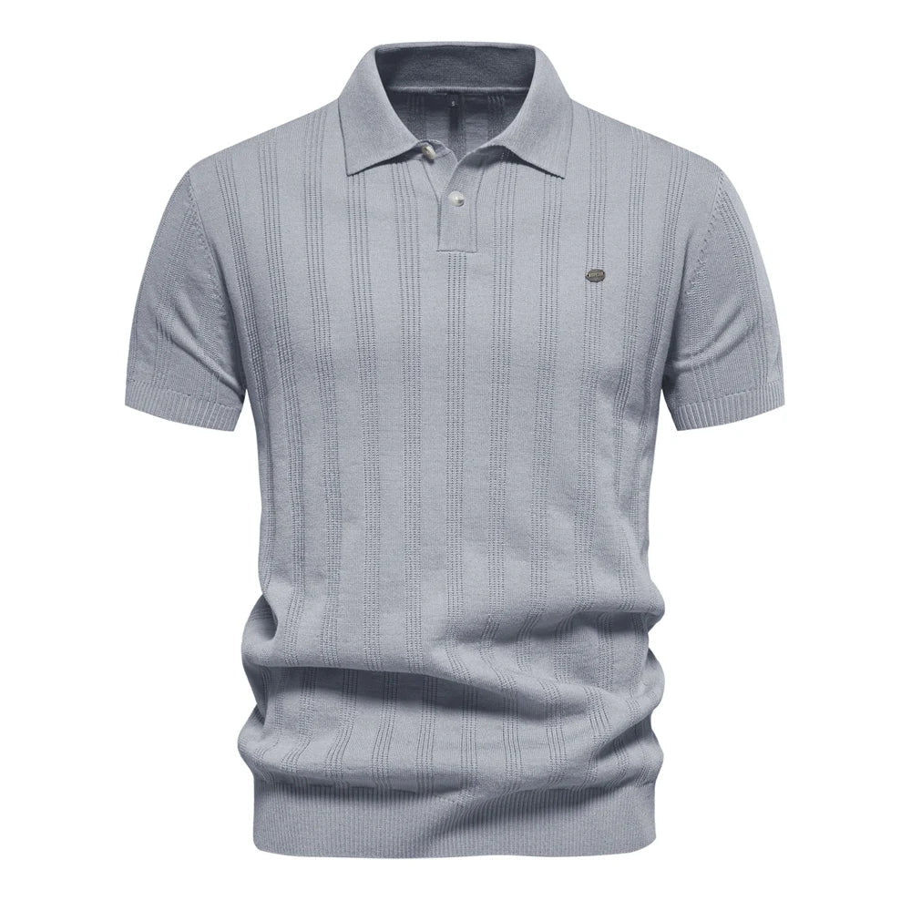 Benles Herren Poloshirt Gestrickt Streifen
