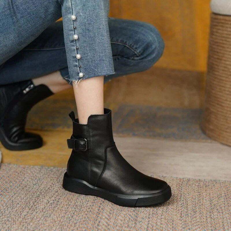 Damen Vintage Stiefel Belladonna Leder