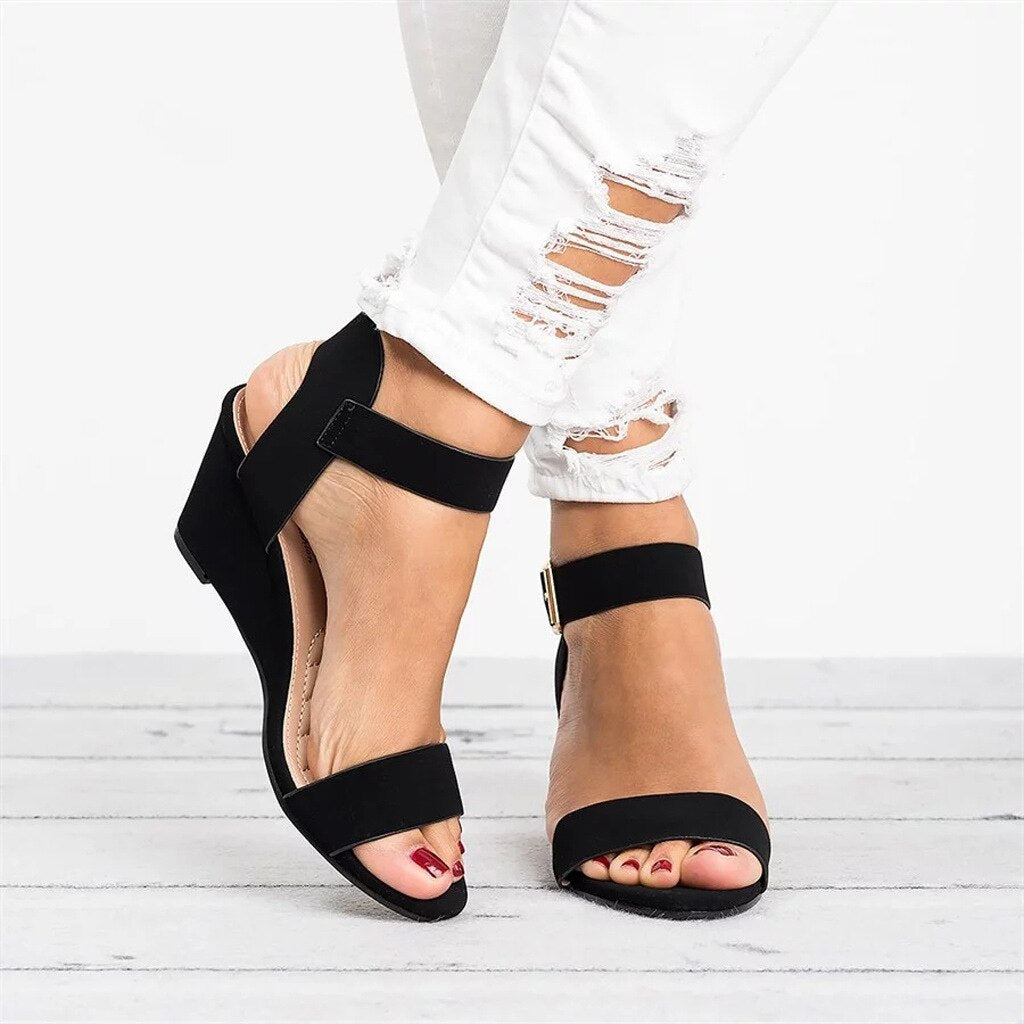 Norvielle Damen Keilsandalen Rutschfest Hoher Absatz