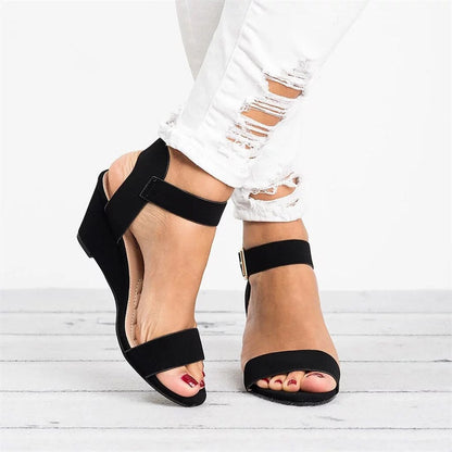 Norvielle Damen Keilsandalen Rutschfest Hoher Absatz