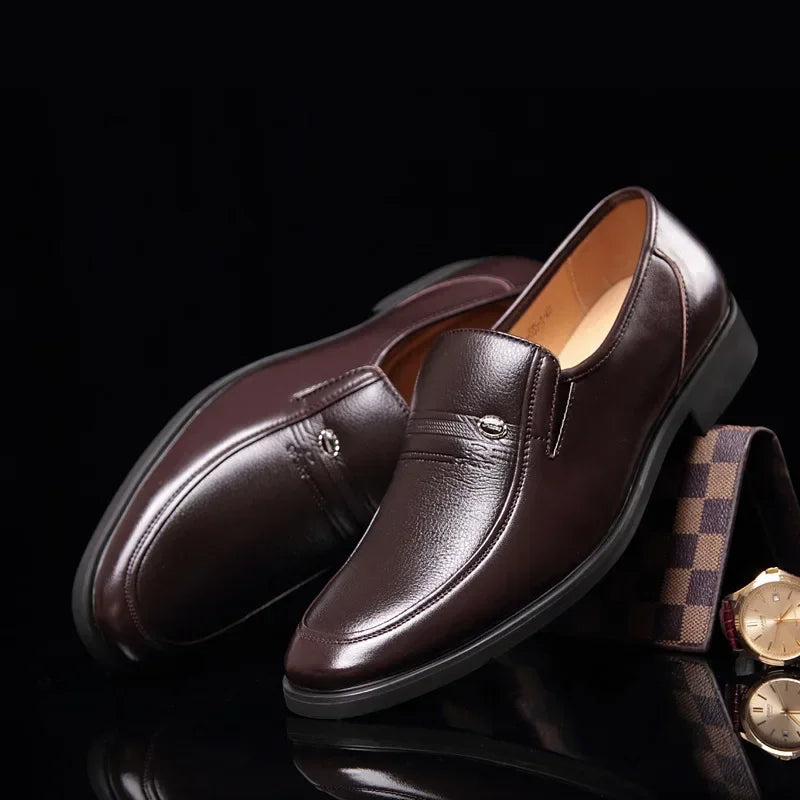 Herren Schnürschuhe Lederoptik Elegantes Design Schwarz - Norvielle