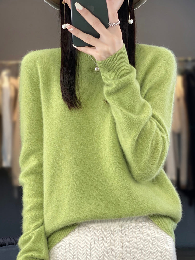 Damen Klassischer Langarm Strickpullover