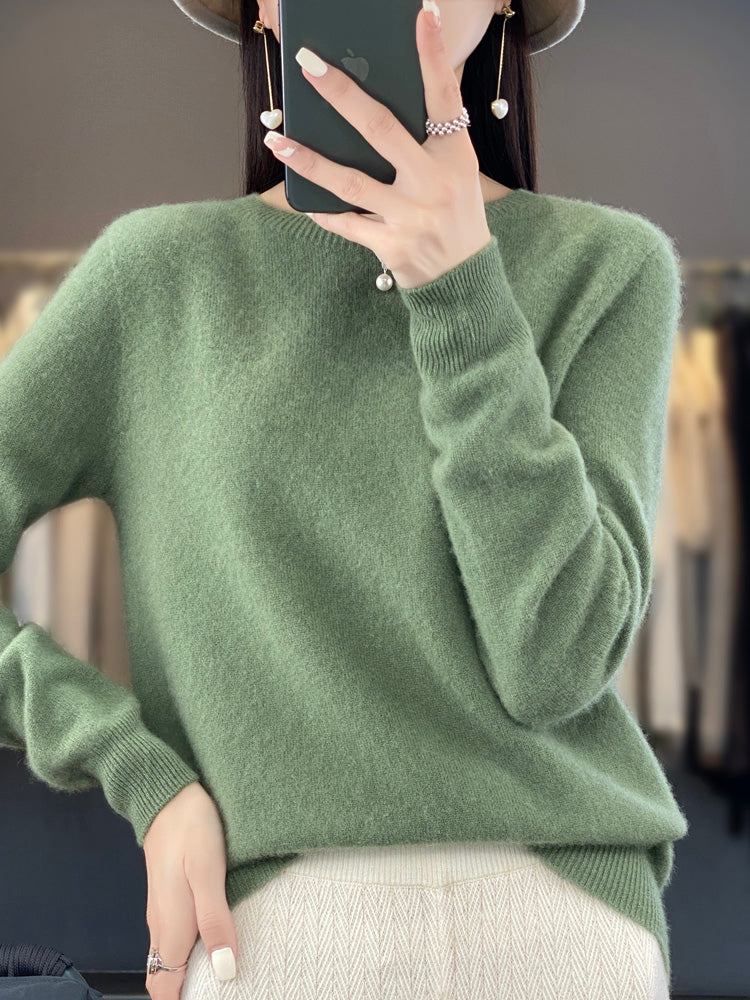 Damen Klassischer Langarm Strickpullover - Norvielle