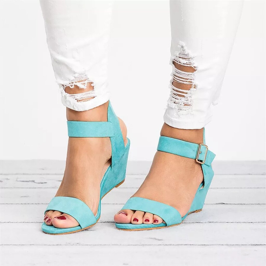 Norvielle Damen Keilsandalen Rutschfest Hoher Absatz