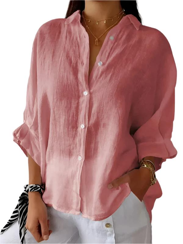 Damen Bluse Leicht Sommerlich Unifarben