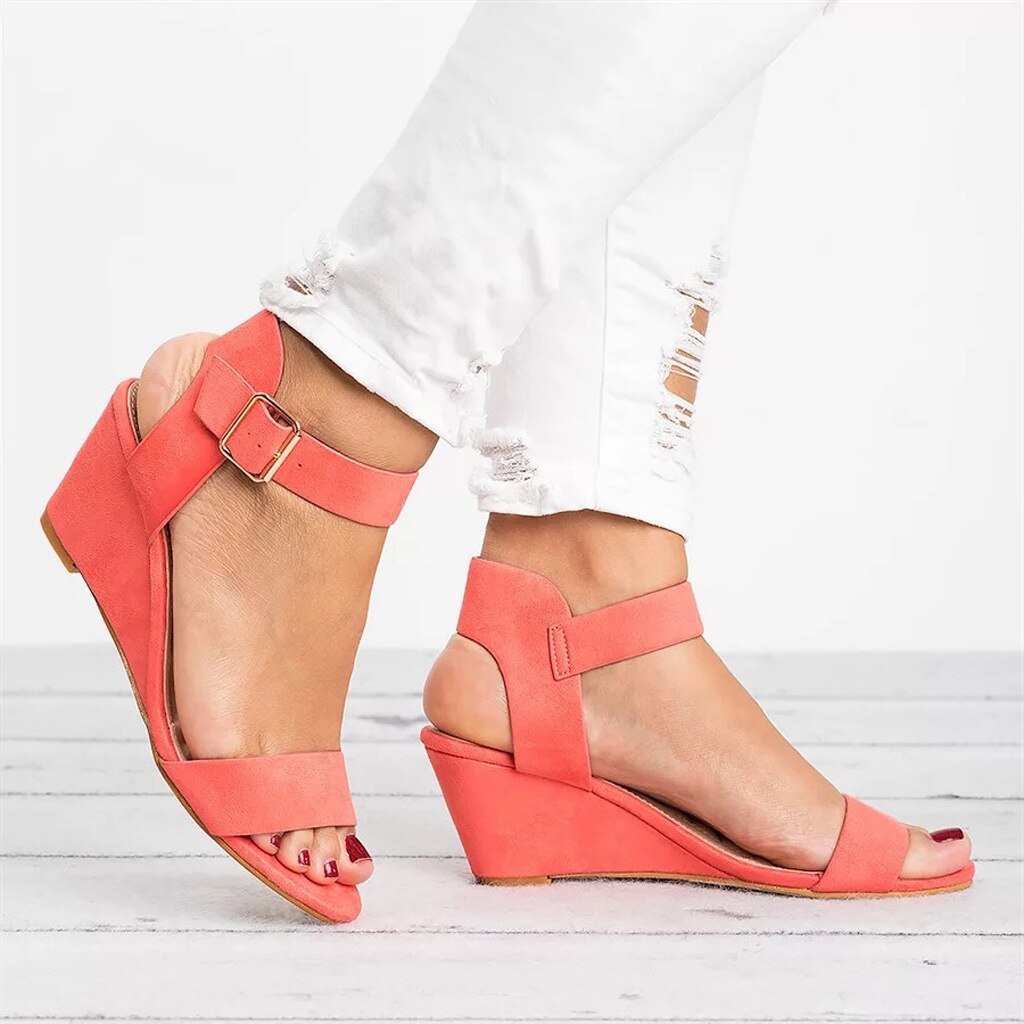 Norvielle Damen Keilsandalen Rutschfest Hoher Absatz