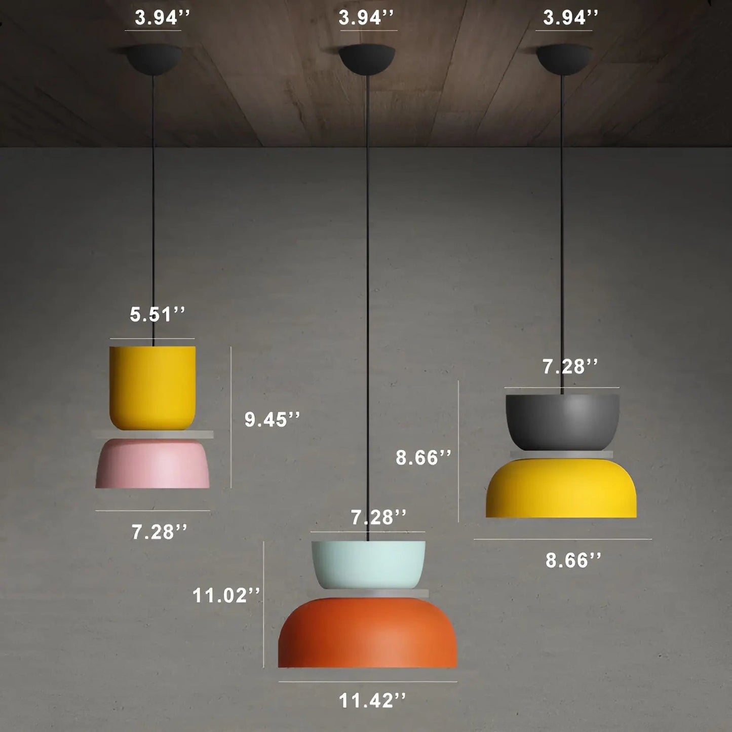 MaxColor | Bunte und elegante Macaron LED-Pendelleuchte Zendoo.de