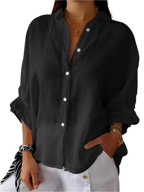 Damen Bluse Leicht Sommerlich Unifarben