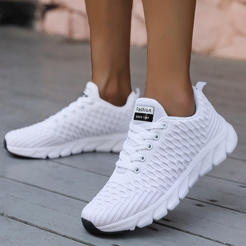 Norvielle Damen Leichte Sneaker Rutschfeste Sohle Atmungsaktiv Schwarz - Norvielle