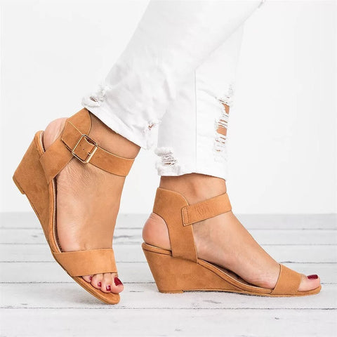 Norvielle Damen Keilsandalen Rutschfest Hoher Absatz