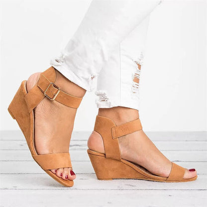 Norvielle Damen Keilsandalen Rutschfest Hoher Absatz