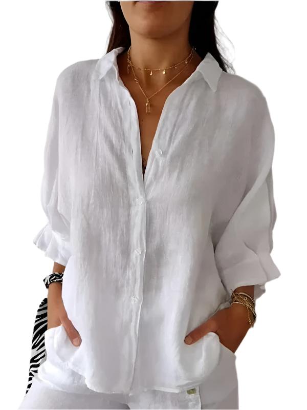 Damen Bluse Leicht Sommerlich Unifarben