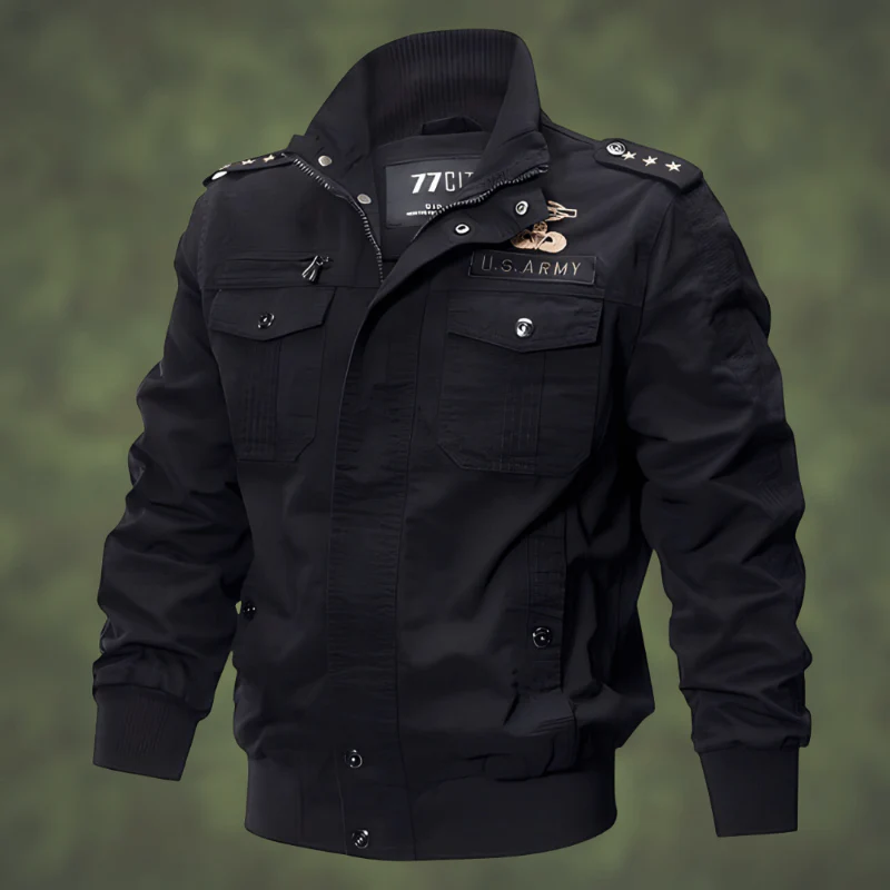 Harrington Herren Bomberjacke Regular Fit mit Taschen Militärdesign