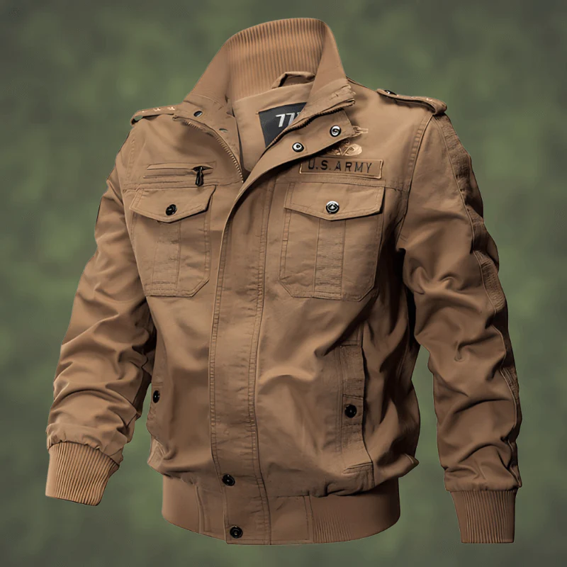 Harrington Herren Bomberjacke Regular Fit mit Taschen Militärdesign - Norvielle