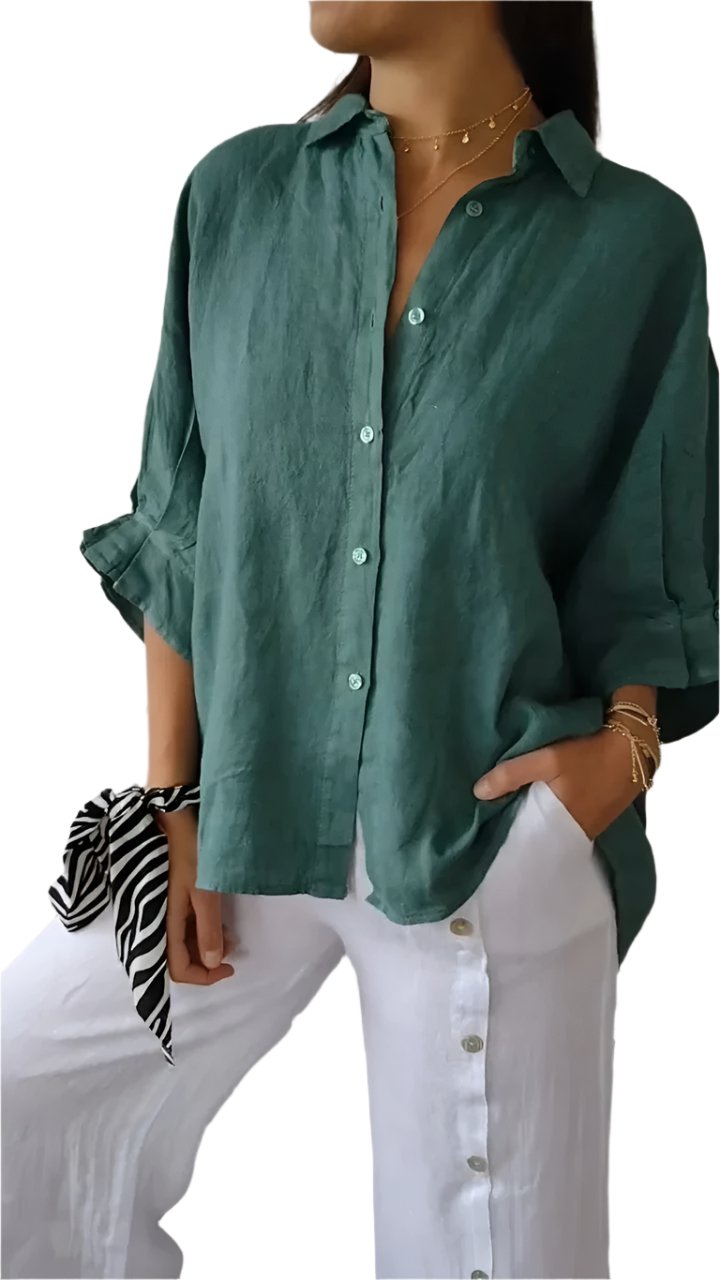 Damen Bluse Leicht Sommerlich Unifarben