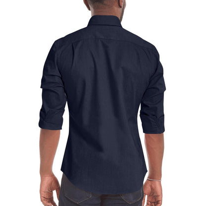 Herren Hemd Langarm Slim Fit Reißverschluss