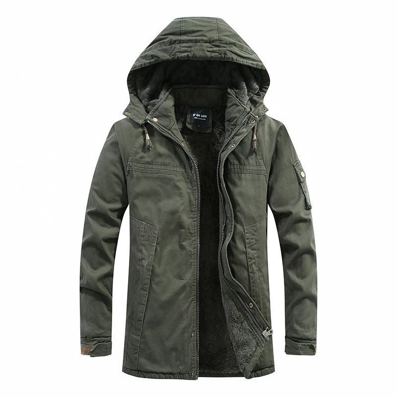 Herren Winterjacke Kapuze Sherpa-Futter Relaxed Fit