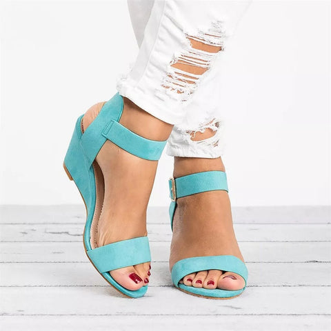 Norvielle Damen Keilsandalen Rutschfest Hoher Absatz