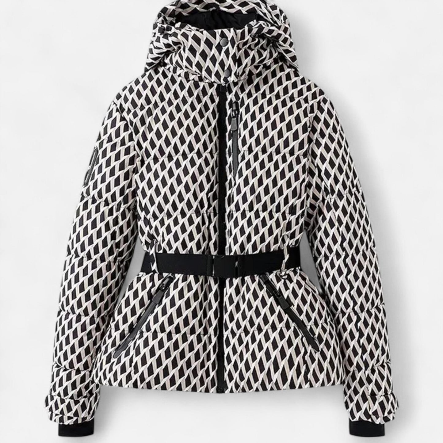 Damen Steppjacke Kapuze Tailliert Warm