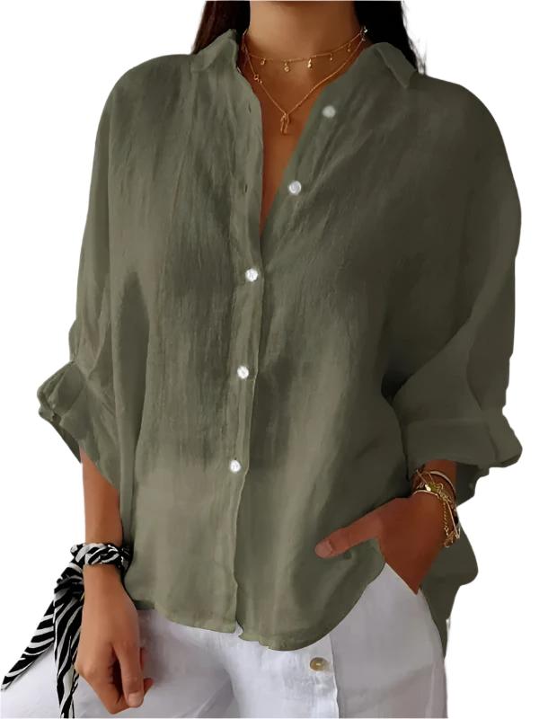 Damen Bluse Leicht Sommerlich Unifarben - Norvielle