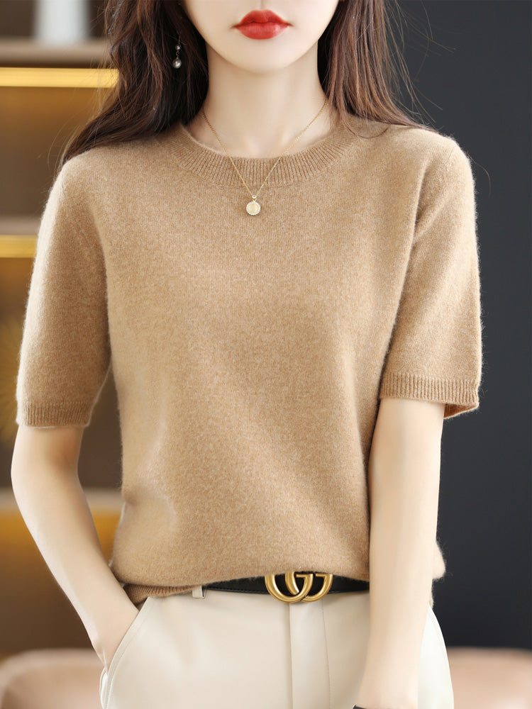 Norvielle Damen Rundhalsausschnitt T-Shirt Weich - Norvielle