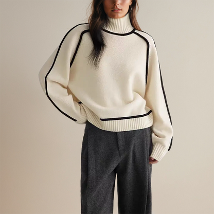 Norvielle Damen Rollkragenpullover Gestreift - Norvielle