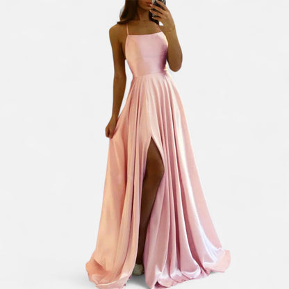 Damen Hochzeitsgast Maxikleid Mit Schlitz