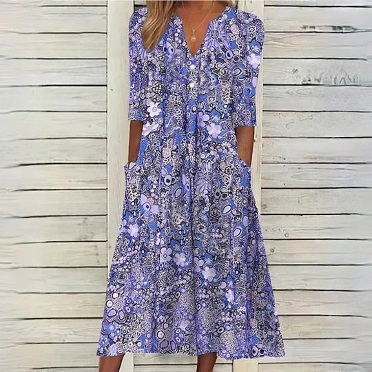 Damen Blumen-Midikleid Hannah