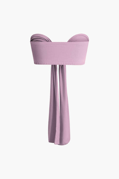 Damen Zweiteiler-Set mit Schleifen-Bandeau und Weitbein-Hose