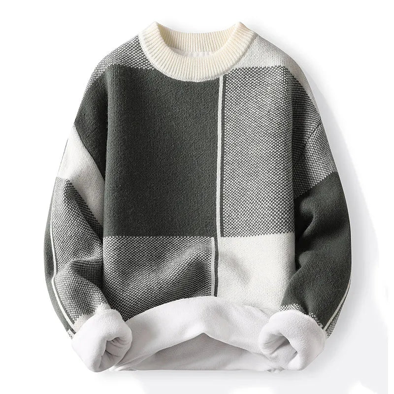 Herren Pullover Rundhals Colorblock Frühlingslook