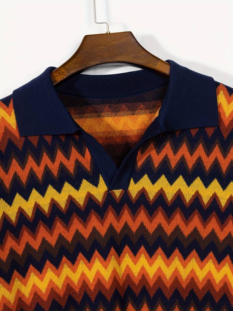 Retro Pullover Zickzackmuster