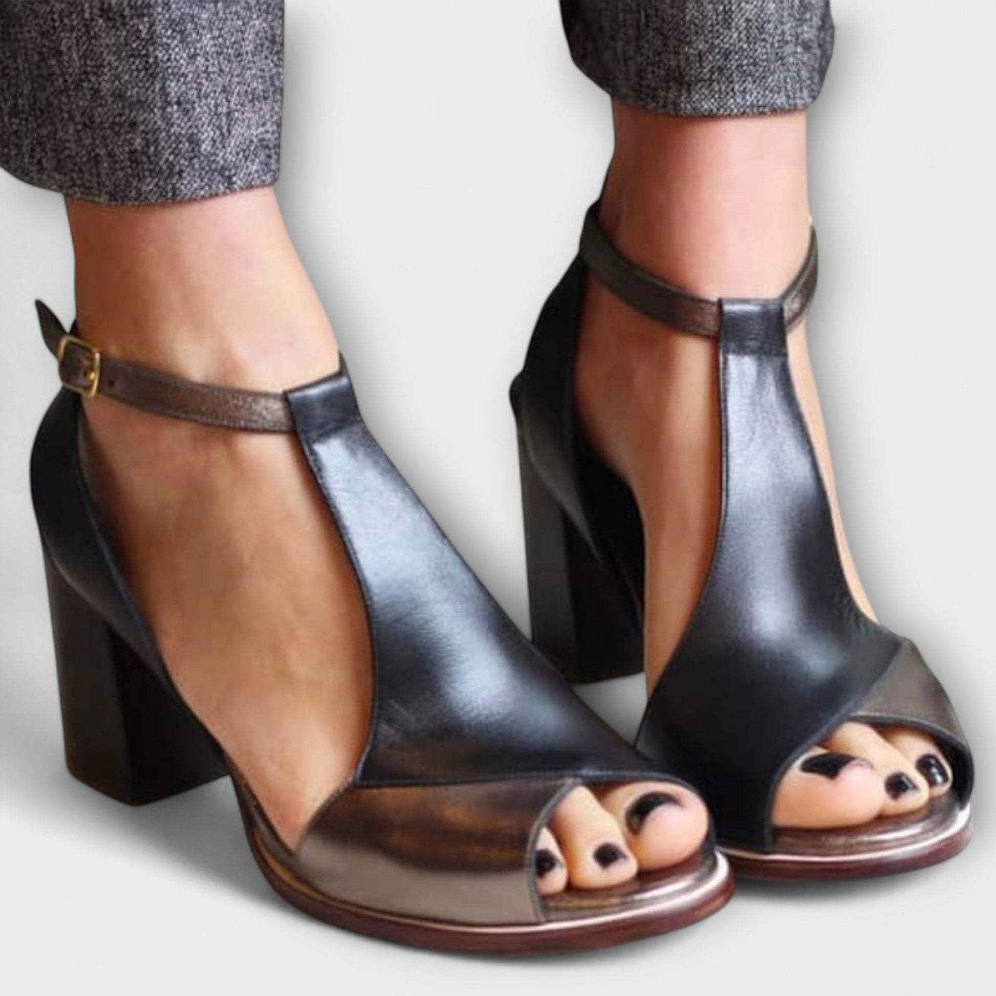 Damen T-Strap Schuhe Komfort - Norvielle